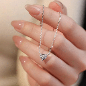 Collar de Plata Corazón Brillante